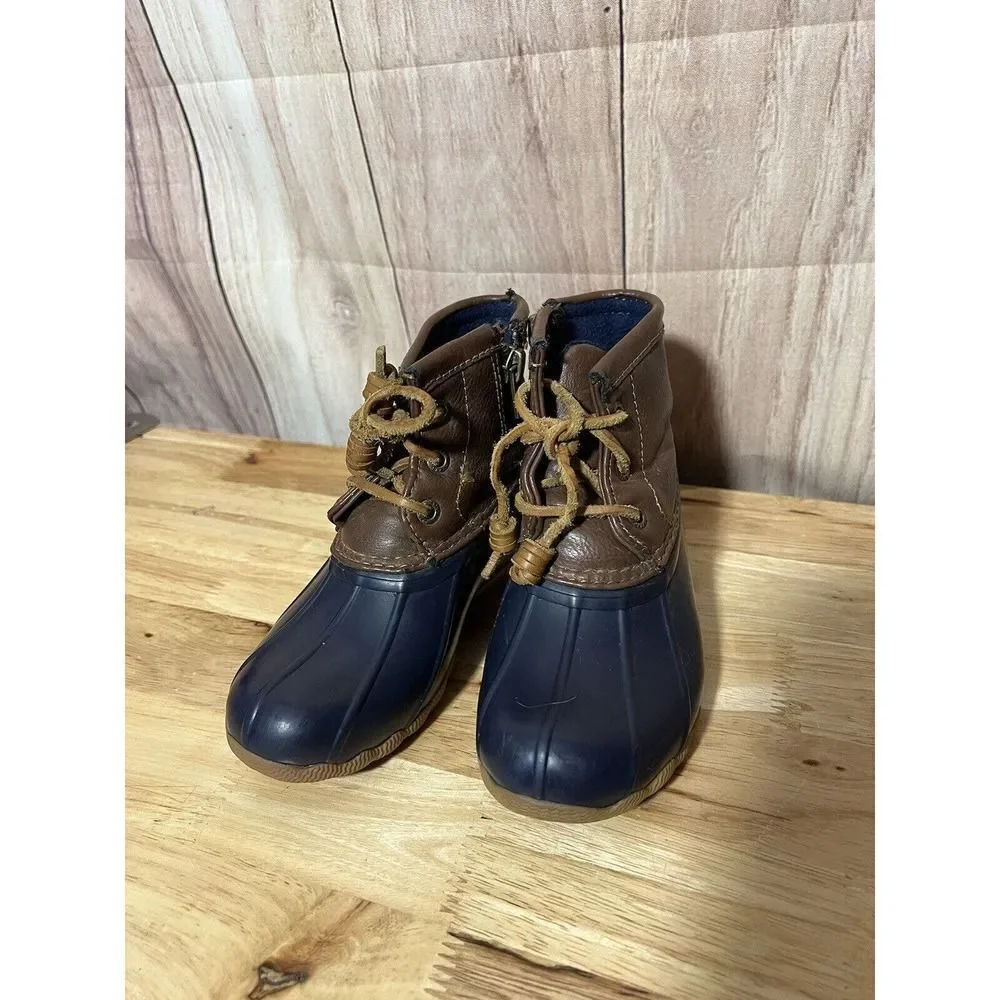 Sperry Top Sider Little Kids Saltwater Blue Brown Duck Rain Boots
